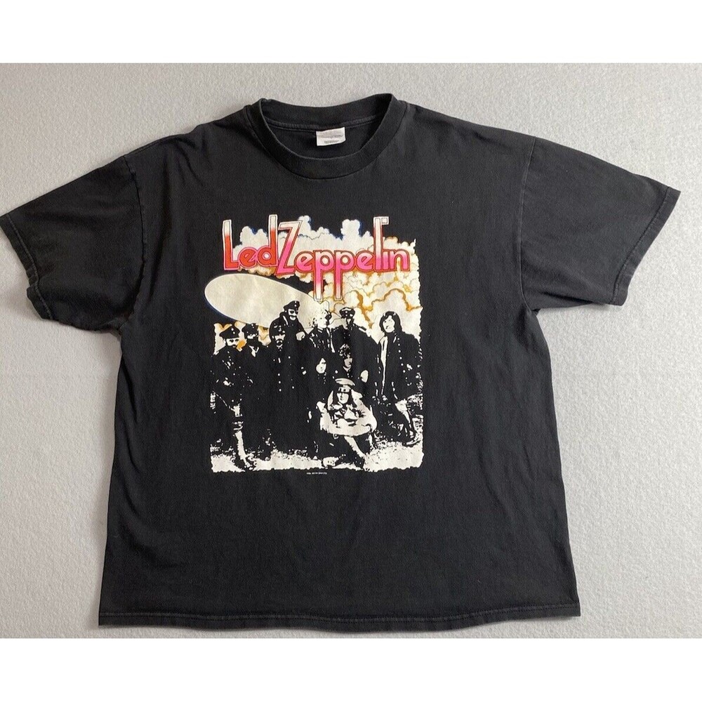 Vintage 1986 Led Zeppelin Myth Gem Hanes Black Single Stitch T-Shirt Size XL